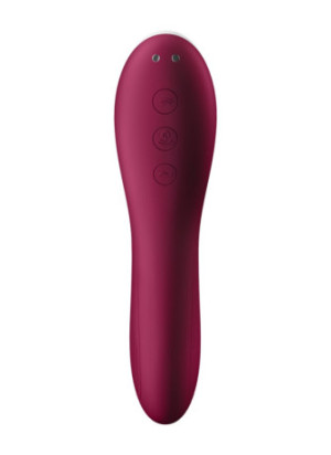2 en 1 Vibromasseur et stimulateur de clitoris USB rouge Dual Crush Satisfyer - CC597786